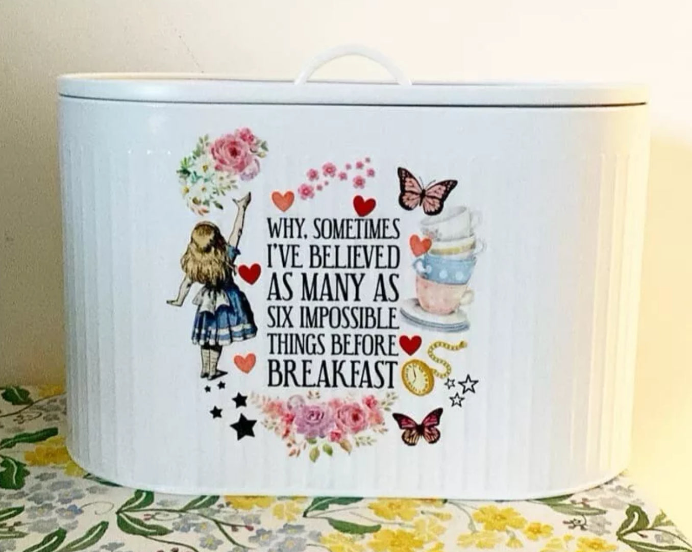 Alice in wonderland six impossible things before breakfast bread bin