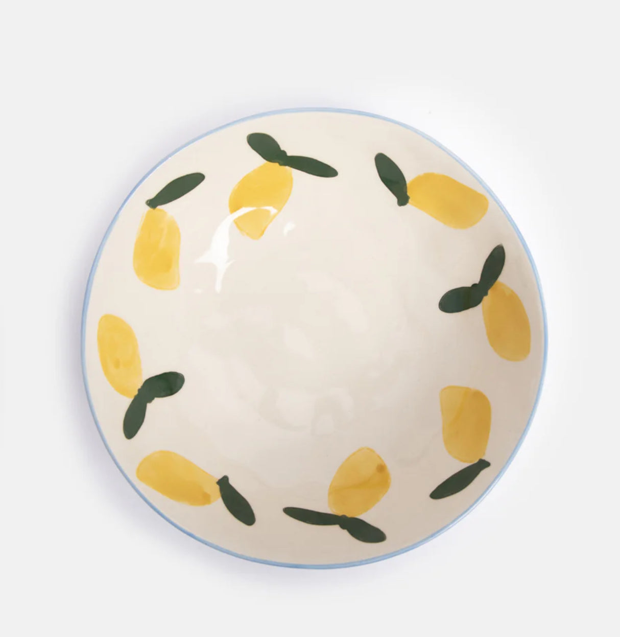 Caroline Gardner Blue lemons stoneware bowl