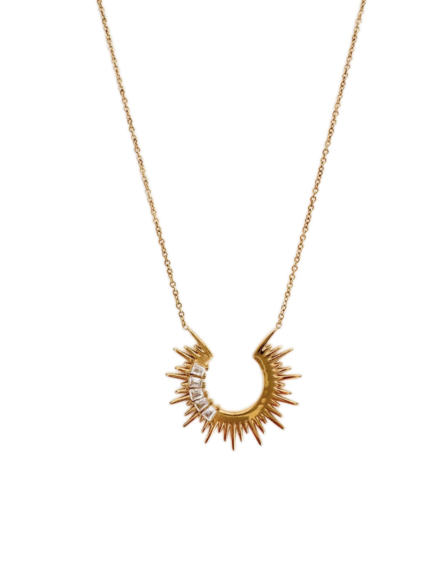 Solaris Luxe 18k Gold Plated Sunburst Pendant Necklace