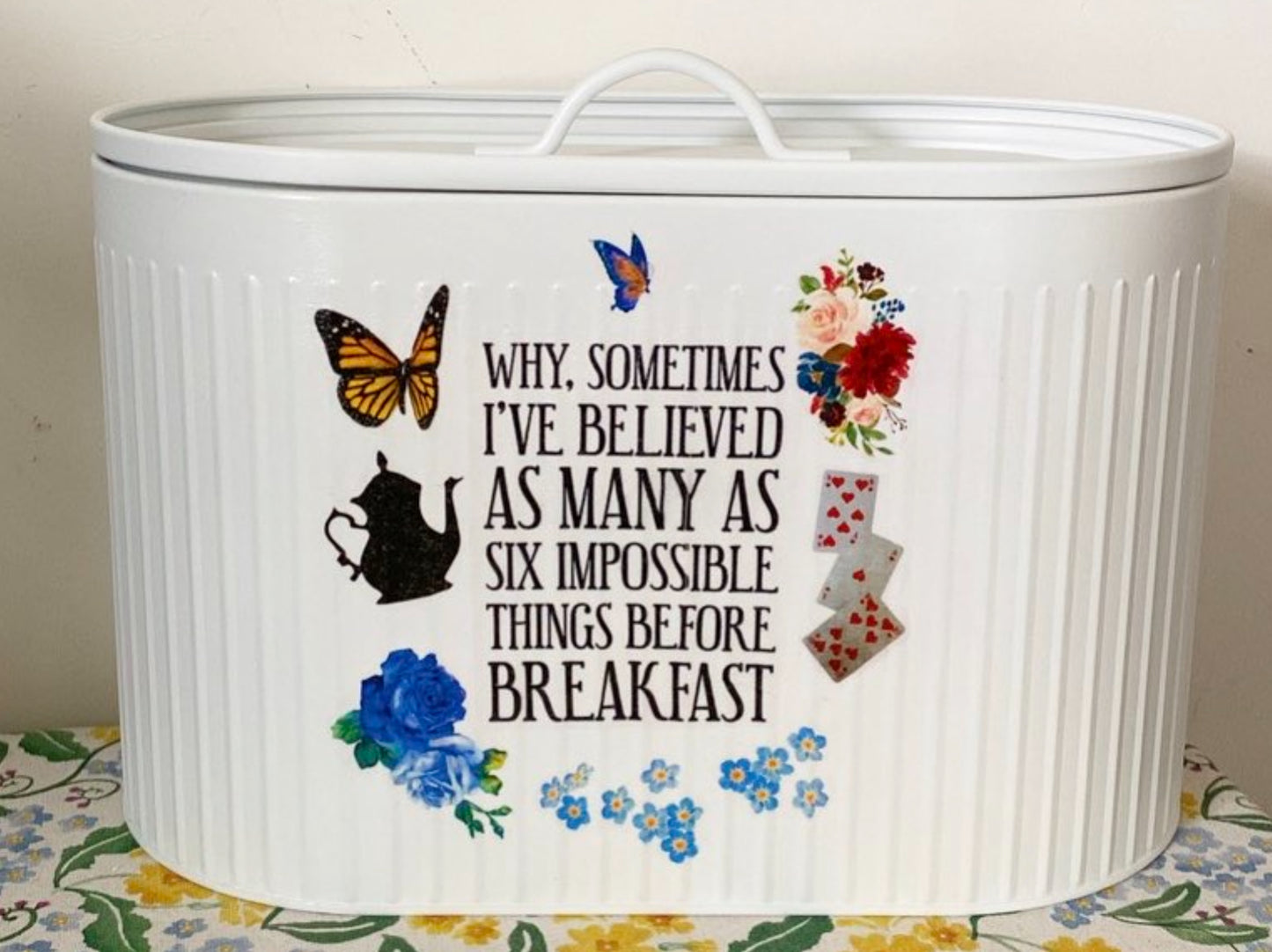 Alice in wonderland six impossible things before breakfast bread bin