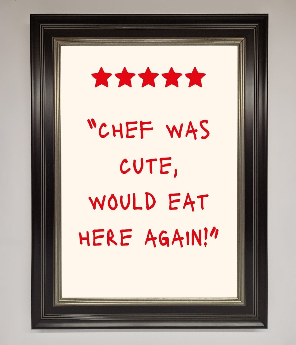 Chef Was Cute Framed Wall Art