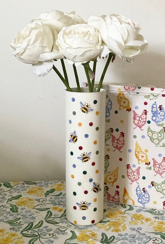 Emma bridgewater inspired floral Polka dot bee mothers day flower vase