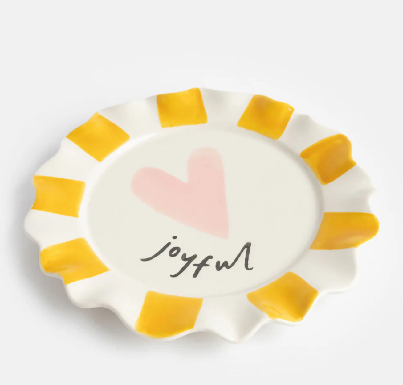 Caroline Gardner Joyful heart yellow ceramic plate