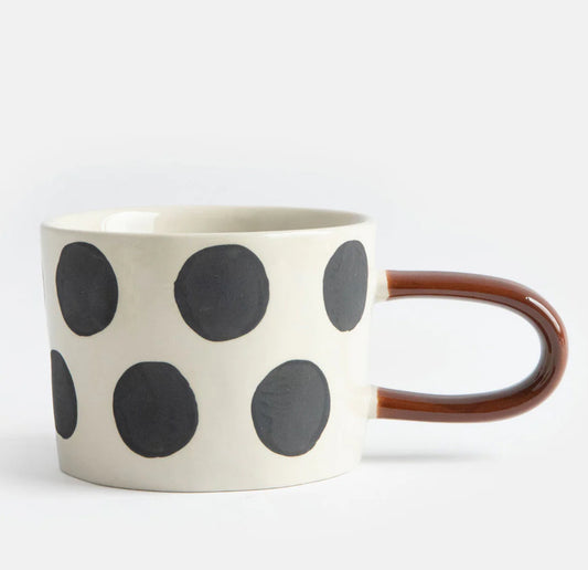 Caroline Gardner Monochrome Spots Ceramic Mug