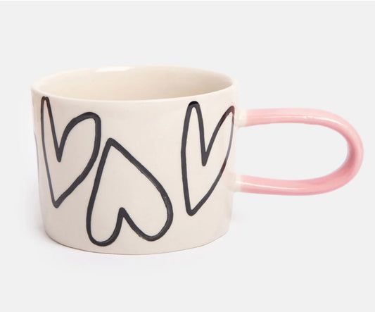 Caroline Gardner Monochrome hearts Ceramic Mug