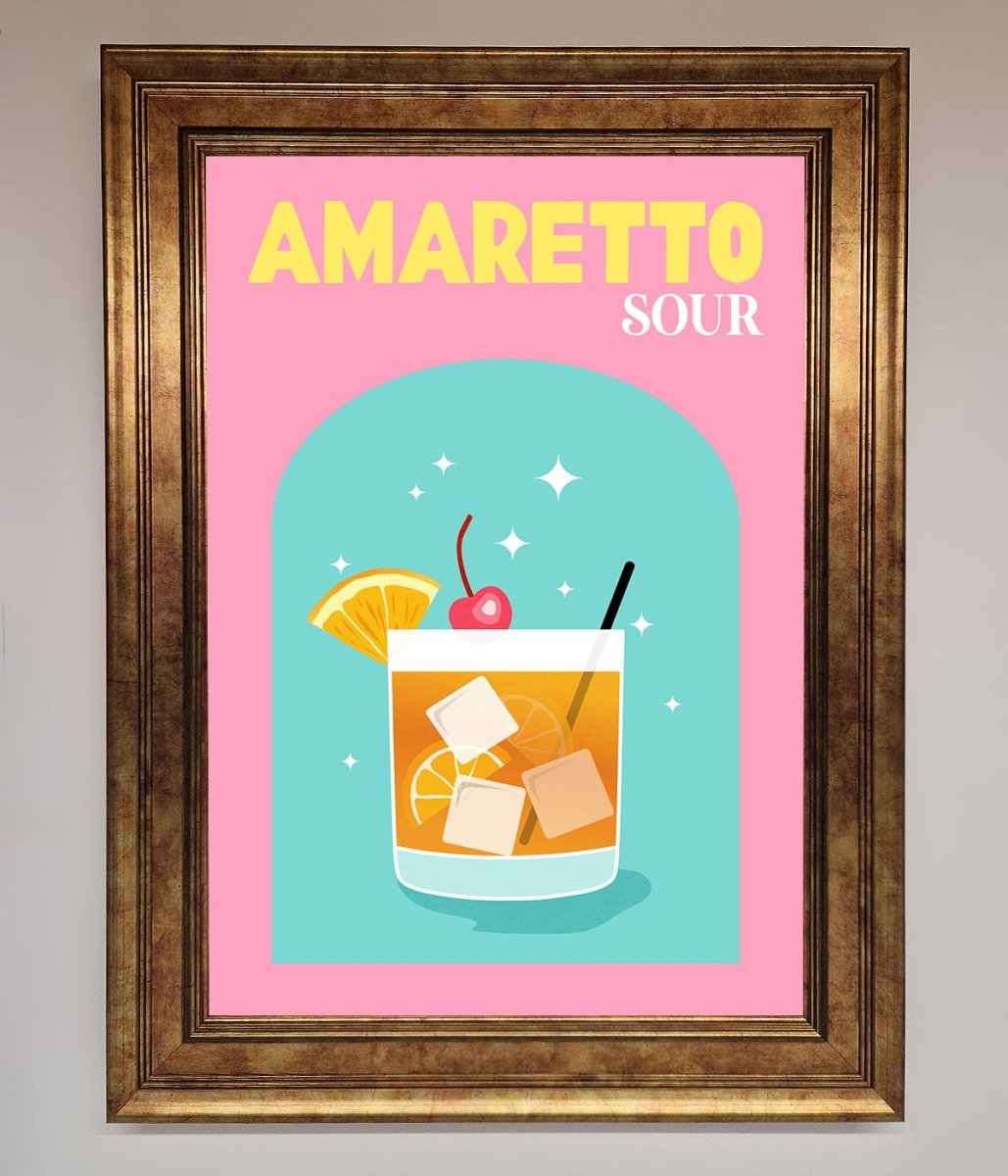 Amaretto Sour Cocktail Framed Wall Art