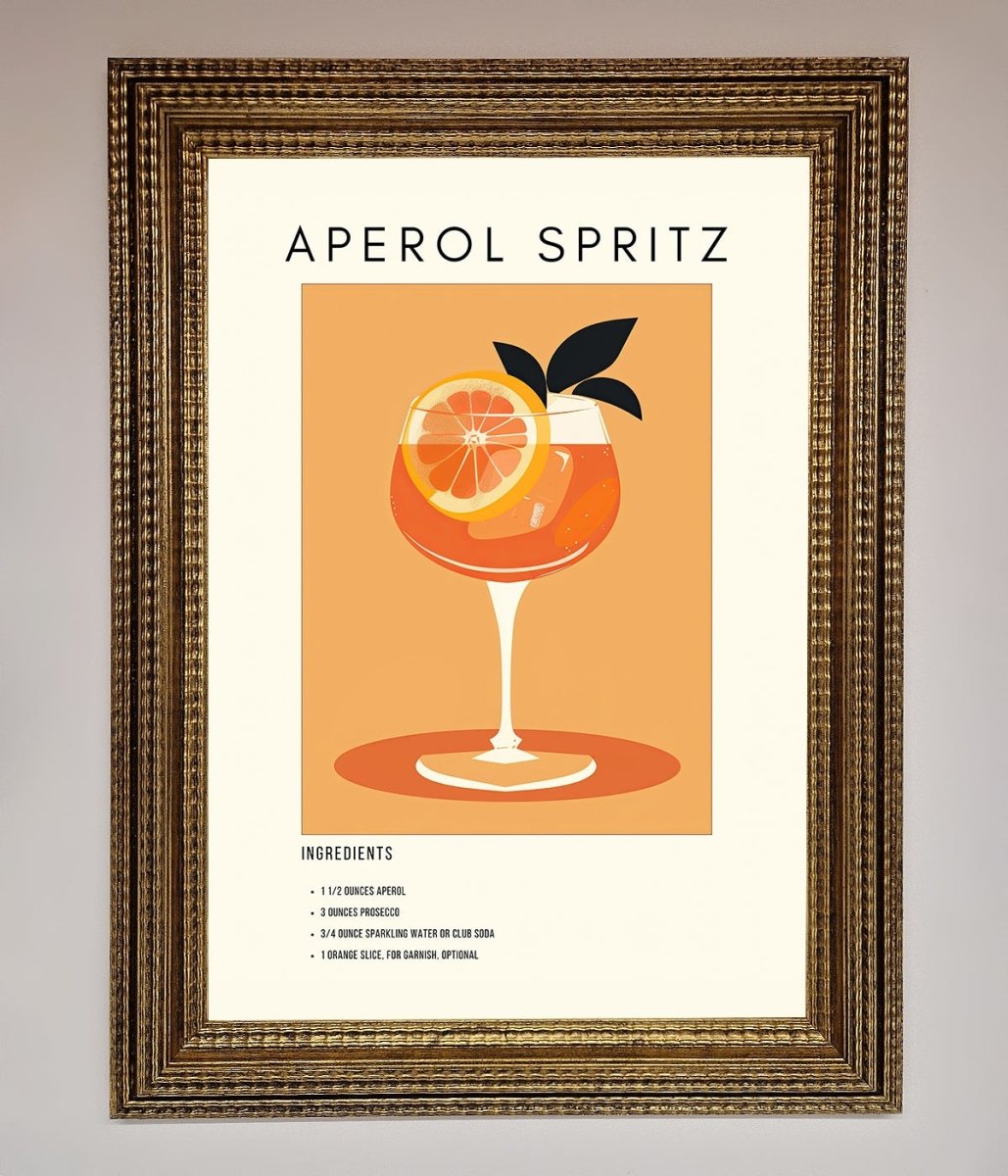Aperol Spritz Cocktail Framed Print