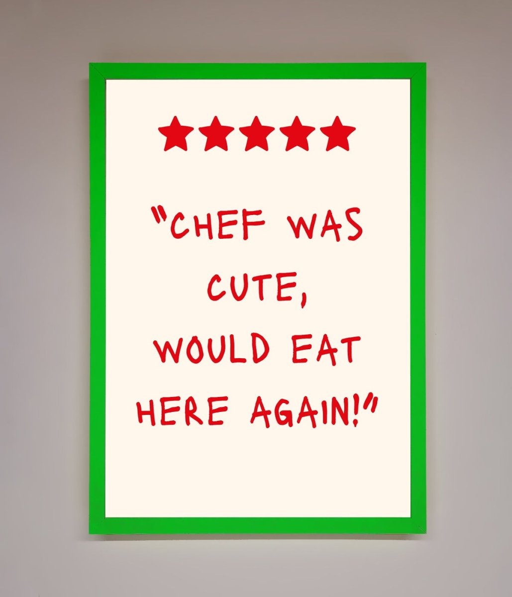 Chef Was Cute Framed Wall Art