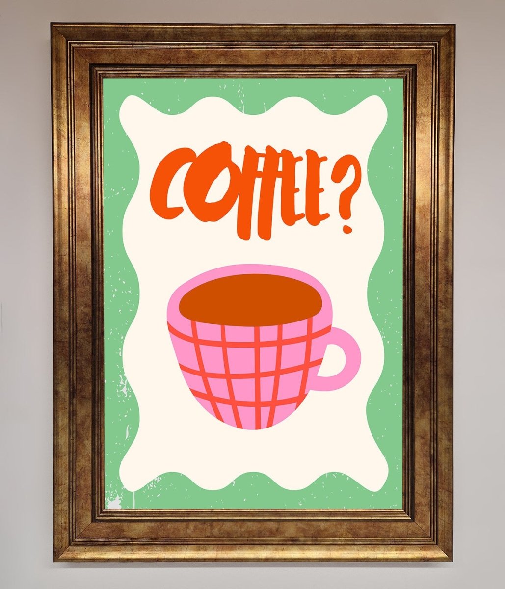 Coffee Pink Mug Framed Wall Art