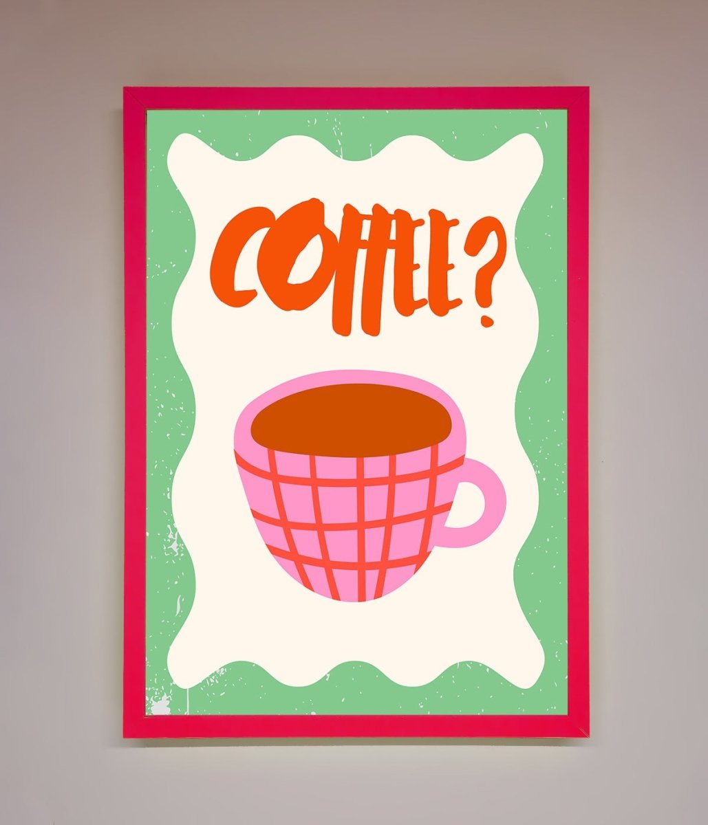 Coffee Pink Mug Framed Wall Art
