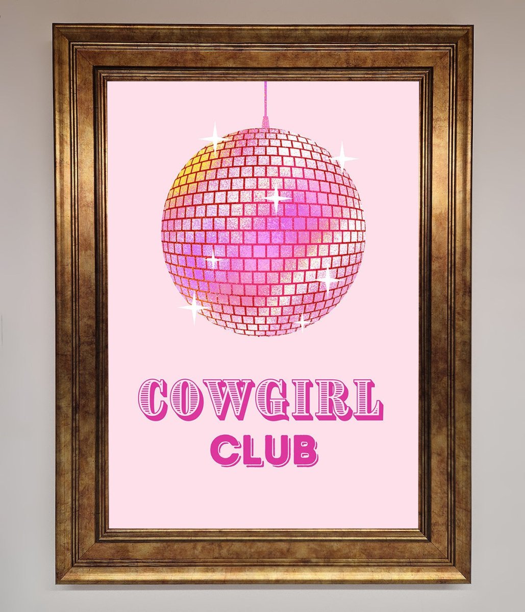 Cowgirl Club Disco Ball Framed Print