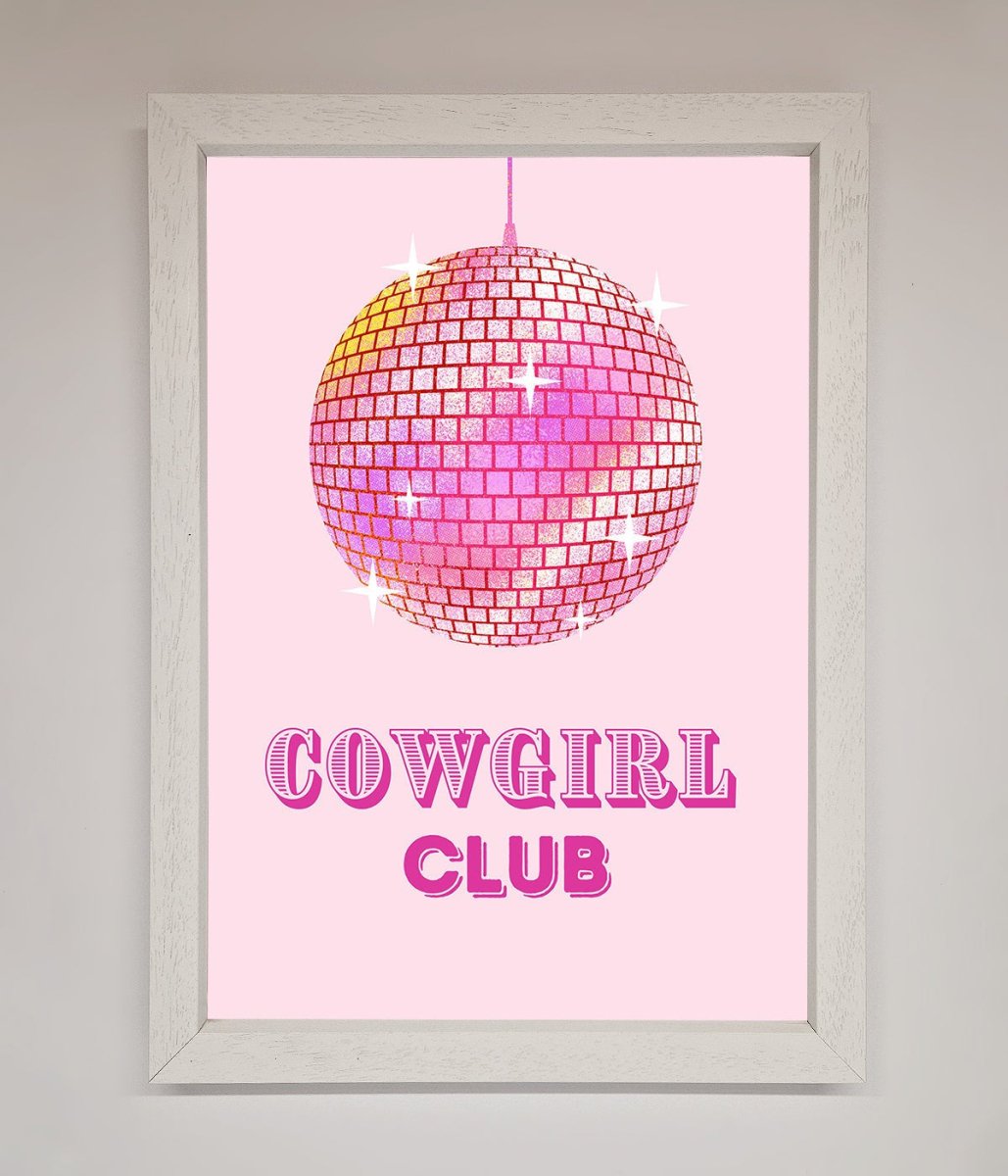 Cowgirl Club Disco Ball Framed Print