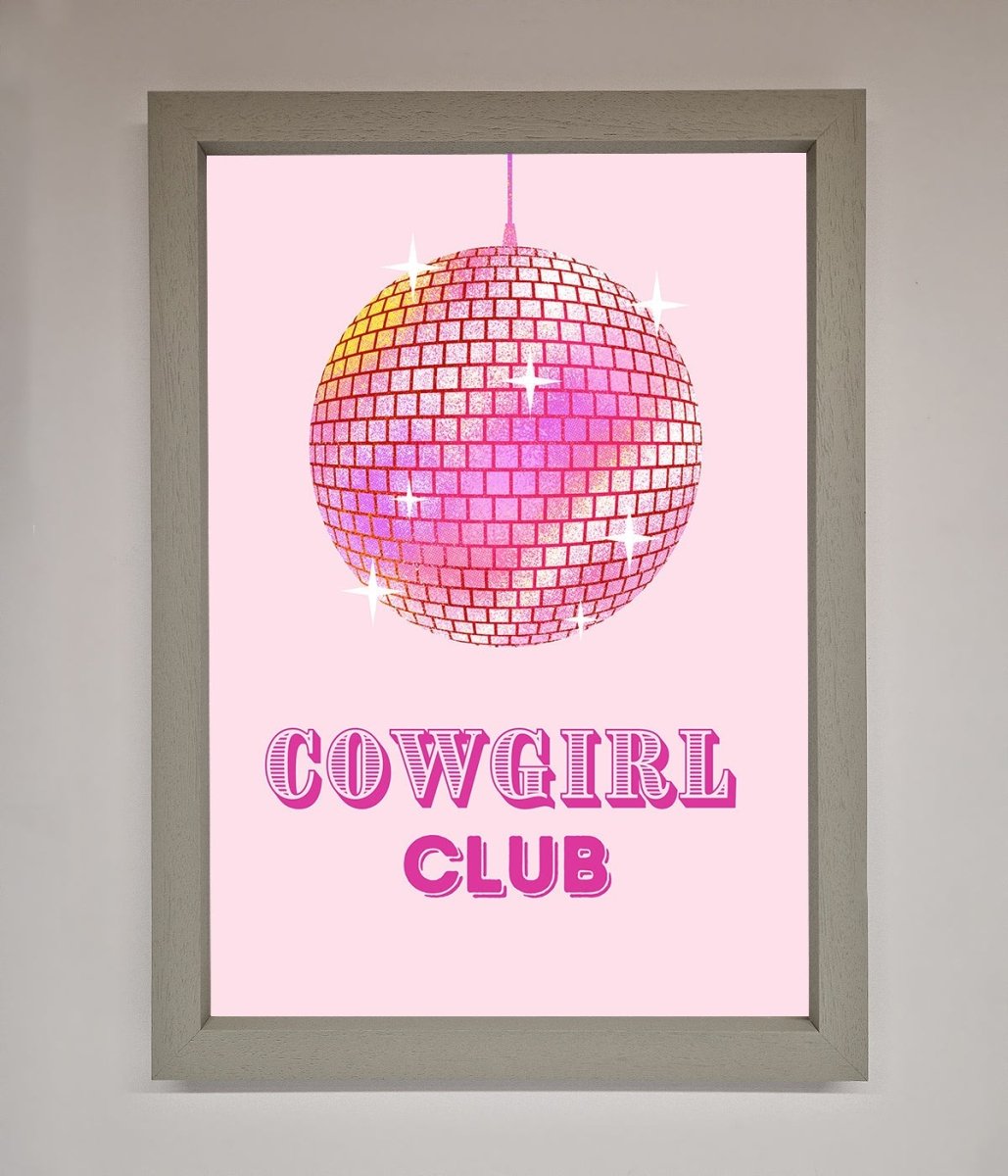 Cowgirl Club Disco Ball Framed Print