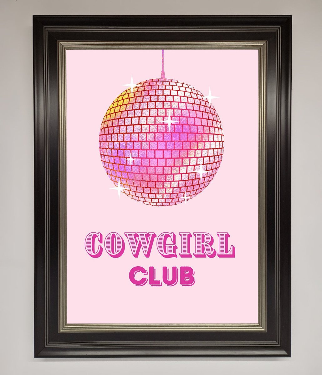 Cowgirl Club Disco Ball Framed Print