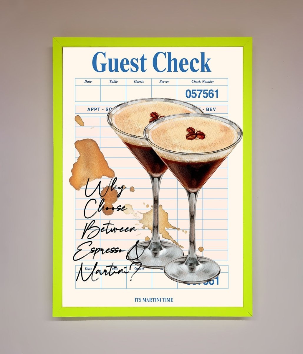 Espresso Martini Framed Wall Art