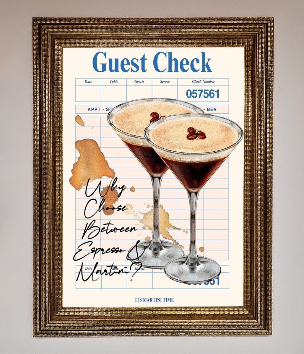 Espresso Martini Framed Wall Art